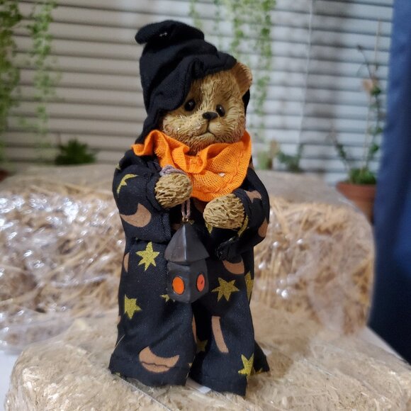 Vintage Halloween Collectible 5” Resin Teddy Bear Witch Figurine - Picture 1 of 3